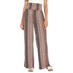 Three Dots Ladies Wide Leg Printed Bohemian Pants, Size Medium, Preloved